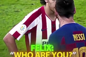 菲利克斯問(wèn)梅西你是誰(shuí)？梅西：來(lái)巴薩獎(jiǎng)杯陳列室看看就知道了